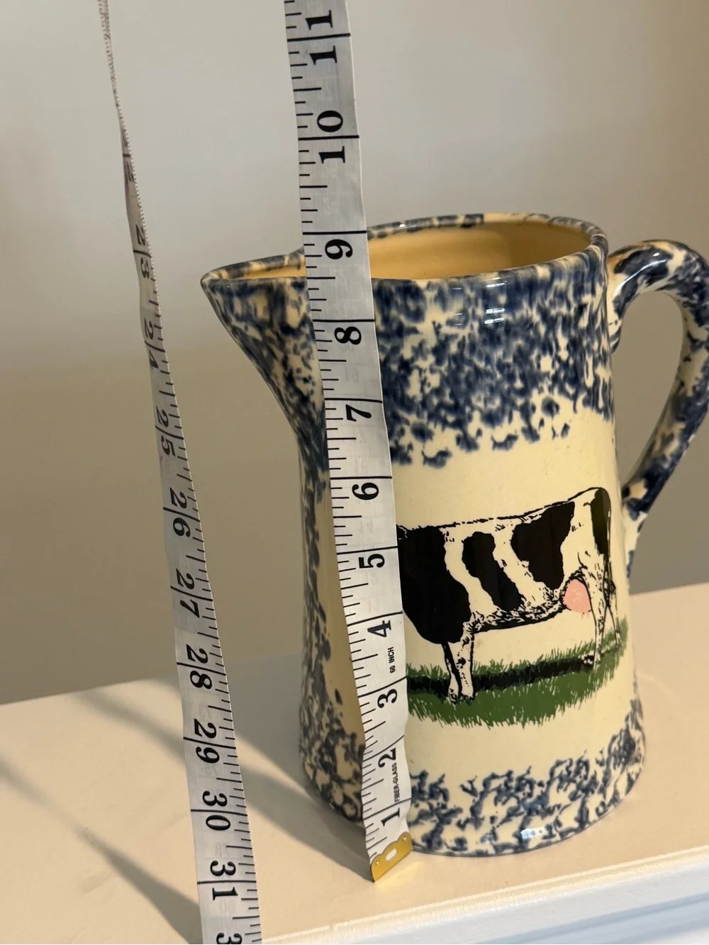 Country Cow Spongewear Ceramic Pitcher